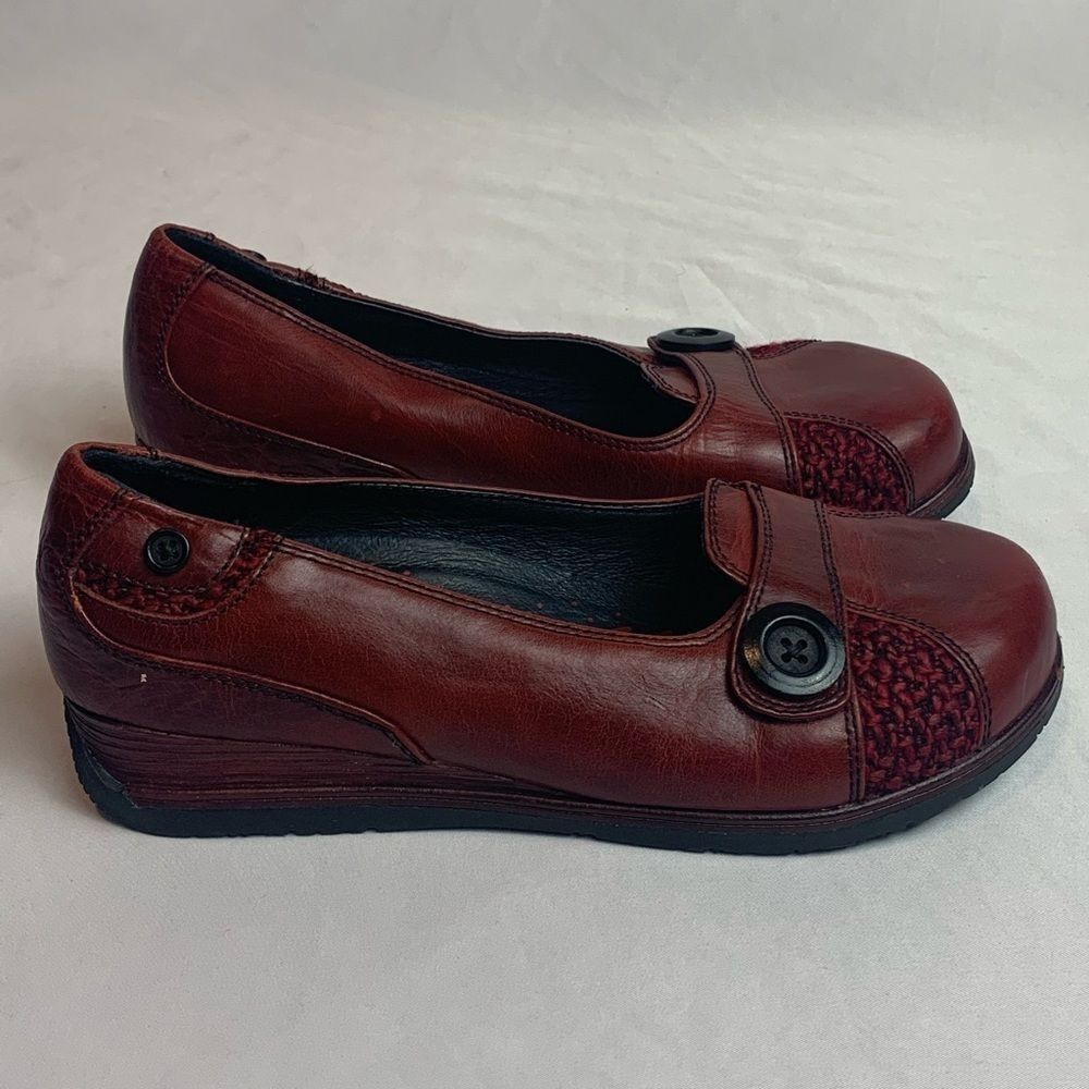 Dansko Pam Red Burgundy Leather Driving Shoes